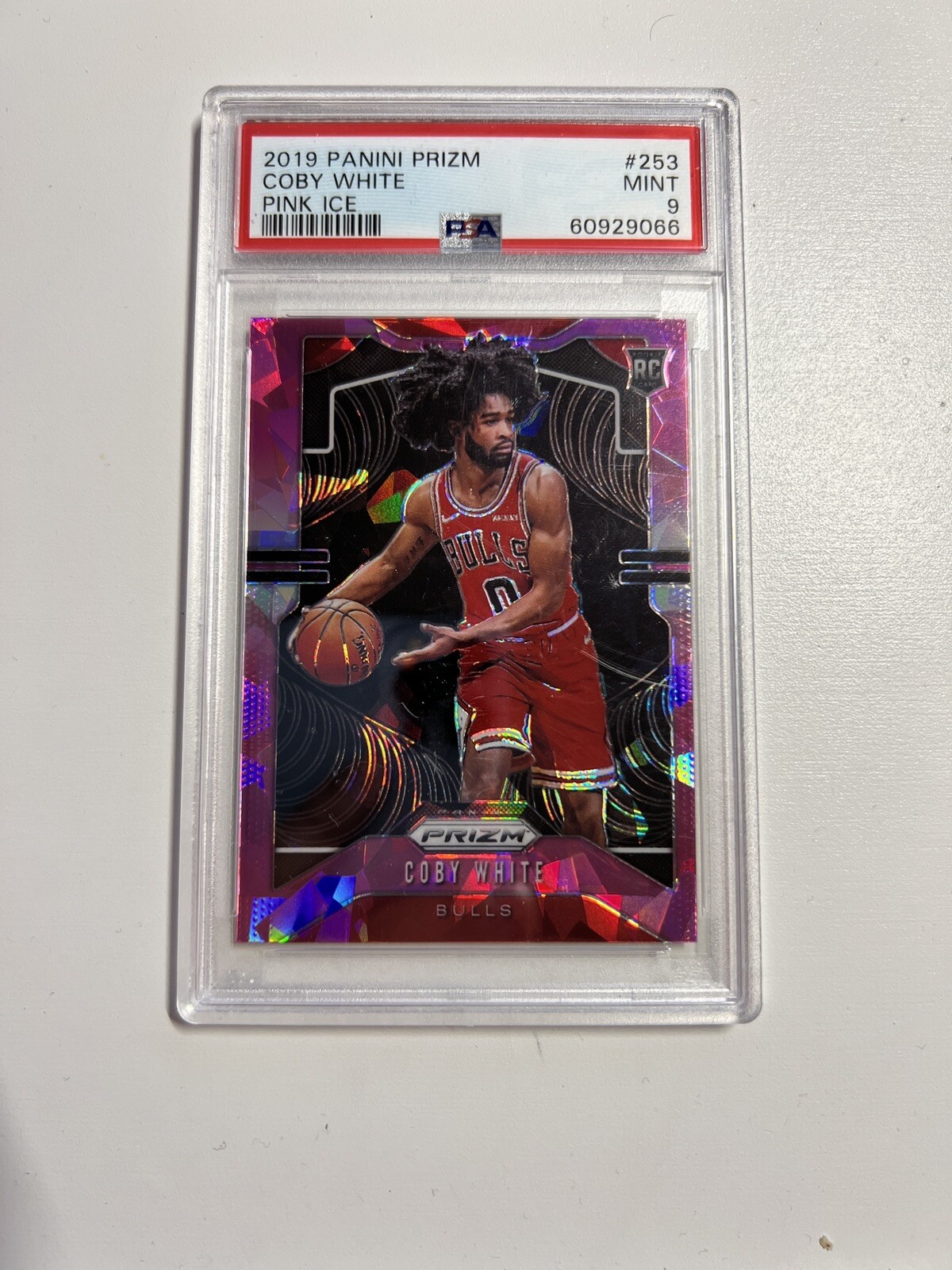 2019-20 Panini PRIZM #253 COBY WHITE RC PSA 9 MINT PINK ICE