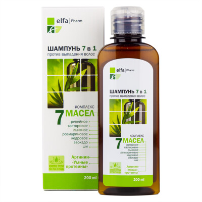 Anti-hair loss shampoo 7 oils Elfa 200ml  Шампунь против выпадения волос 7 масел