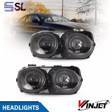 Pair Headlights For 1998-2001 Acura Integra Black Halogen Driverpassenger Side