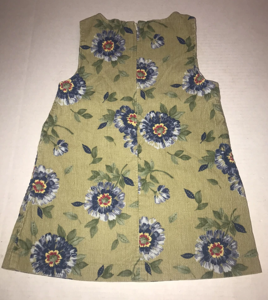 Camiseta de veludo cáqui TALBOTS KIDS com flores azuis tamanho 3 - Imagem 2 de 4