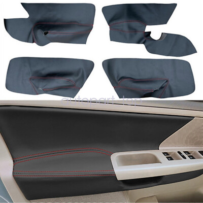 2005-2010 Fits VW Jetta Golf MK5 Leather Inner Door Panel Cover Pads Black 4Pcs