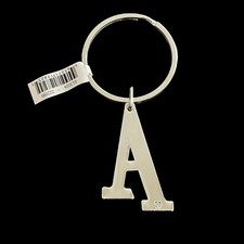 Letter A Keychain Silver Tone Metal Ganz Initial Key Ring Fob Gift New