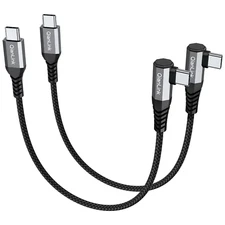 Short USB C to USB C Cable 60W (2-Pack 1Ft), USB Type C Fast Charging Charger Co