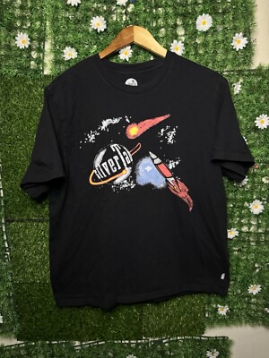 Levis SilverTab Space Rocket Grunge Skate Y2K Style T-Shirt Black