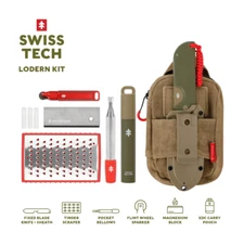 Swiss Tech Fixed Blade Kit, 6 Piece, Campfire, Camping Essentials Set