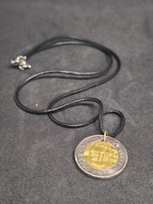 Egyptian coin necklace - Genuine EGY pound Tutankhamun Silver Gold Aura of Magic