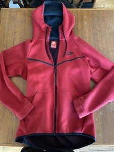 red nike tech fleece jacket