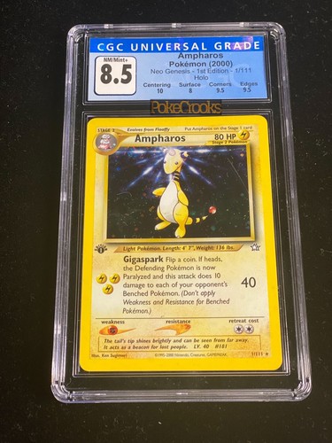 Ampharos (1st Edition) graded CGC 8.5 for sale on eBay