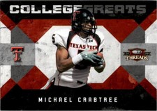 2009 Donruss Threads College Greats #17 Michael Crabtree Rookie Texas Tech 49ers
