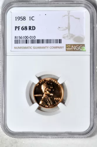 1958 1C Lincoln Wheat Cent NGC PR68RD