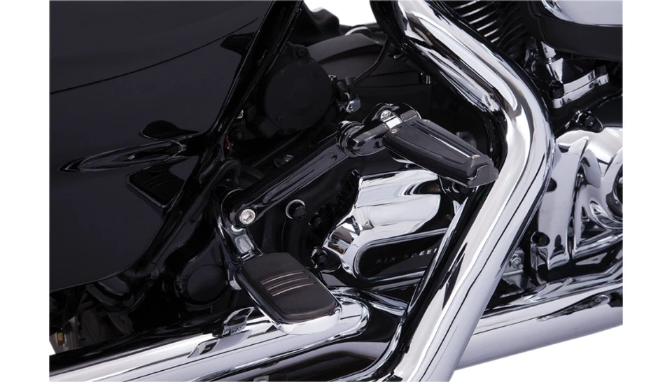 Soportes de clavija de pasajero ajustables negros Ciro 99-20 Harley FLH FLHX FLHR TOURING Foto 2 de 2