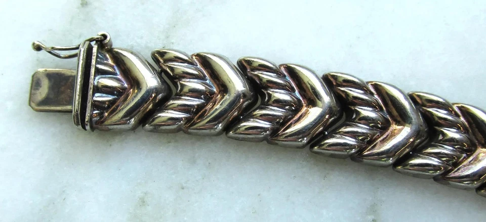 Pulsera de eslabones de plata esterlina vintage Milor Italia ETC10203 Foto 4 de 4