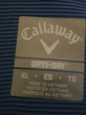 NEW Callaway Opti-Dri Golf Shirt Surf the Web Blue Striped Stretch