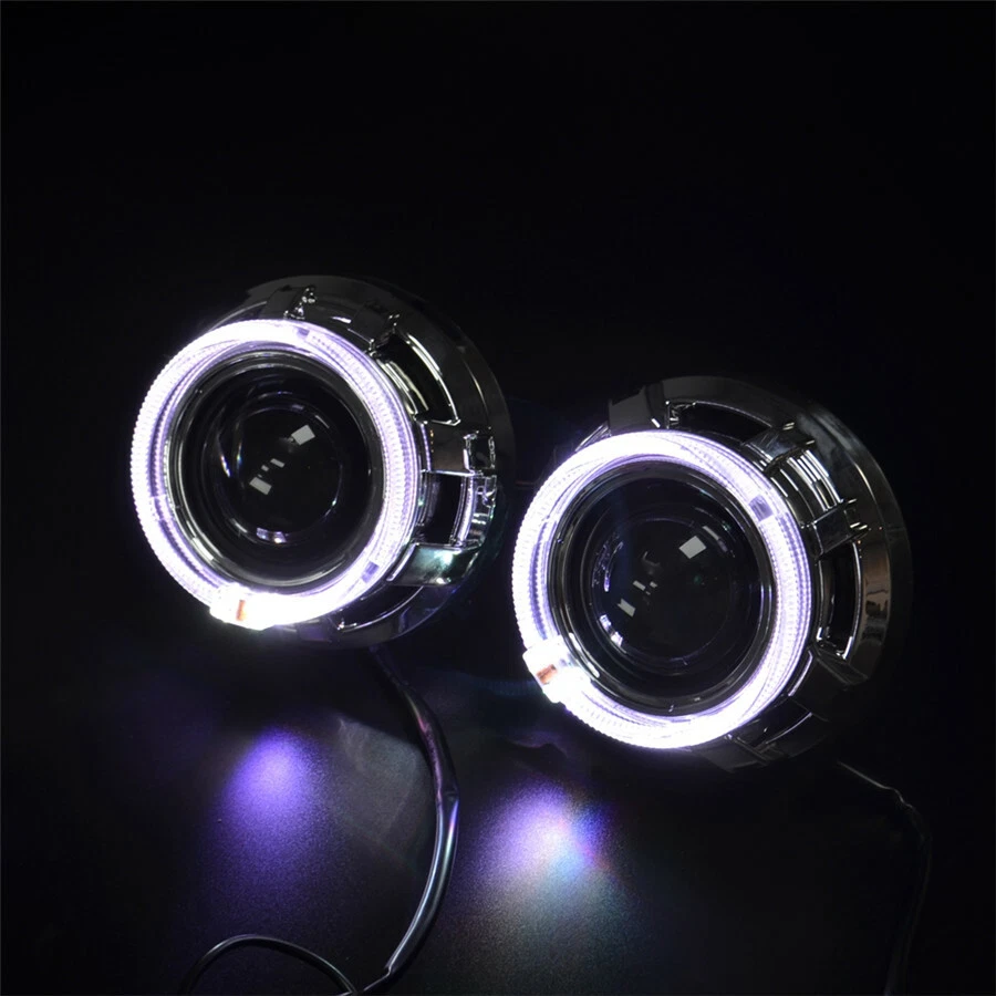 3.0 pulgadas H1 Bi Xenón Oculto Proyector Lente Cubiertas APLICACIÓN RGB Bluetooth Led Ojos de Ángel Foto 4 de 4