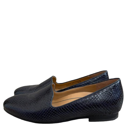 Vionic Willa Boa Womens 7 Blue Leather Snake Slip On Flats Loafer Shoes Pre Own | eBay