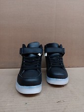 Kids Led Light Up Unisex Shoes Usb Charging High Top Sneakers, Black, Sz 2