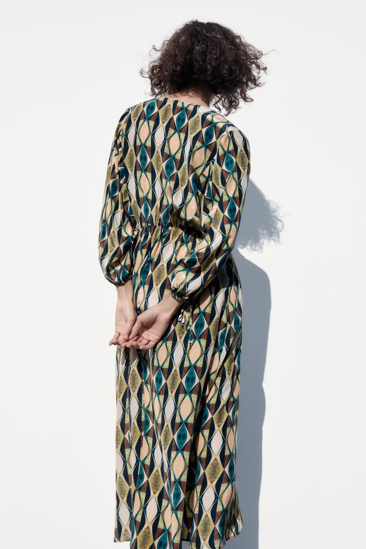 NWT ZARA PRINTED DRESS MULTICOLORED - REF. 9878/074 XS | eBay