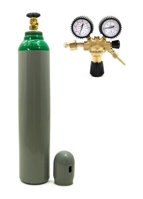 SILESIAN Gasflasche +Reduzierer Reines 4.8 Argon (100%) Schweißgas 8 Liter WIG MIG 150bar