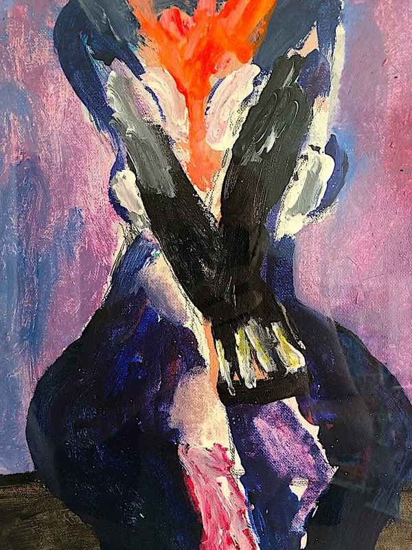 CHUCK GREATREX " All Woman " Abstract ORIGINAL Acrylic Painting ! Real Nice!!!