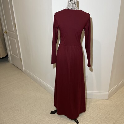 burgundy knit jumper dress Women's No Better Time Burgundy Ribbed Knit Sweater Mini Dress | Size: L main image 1