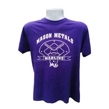90s mens vintage t shirt s 5050 pupple mason metals malins baseball collectible
