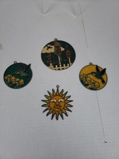 VTG HANDMADE Stained Glass HUMMINGBIRD Hanging Suncatcher FIGURES Set Of 4