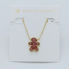 New Kendra Scott Gingerbread Gold Plated Short Pendant Necklace
