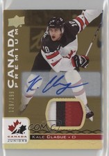 2017 Upper Deck Team Canada Juniors Premium Materials /199 Kale Clague Auto b9t