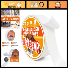 Heavy-Duty Double-Sided Carpet Tape 2" x 40 Yards - Non-Slip, Residue-Free, Mult