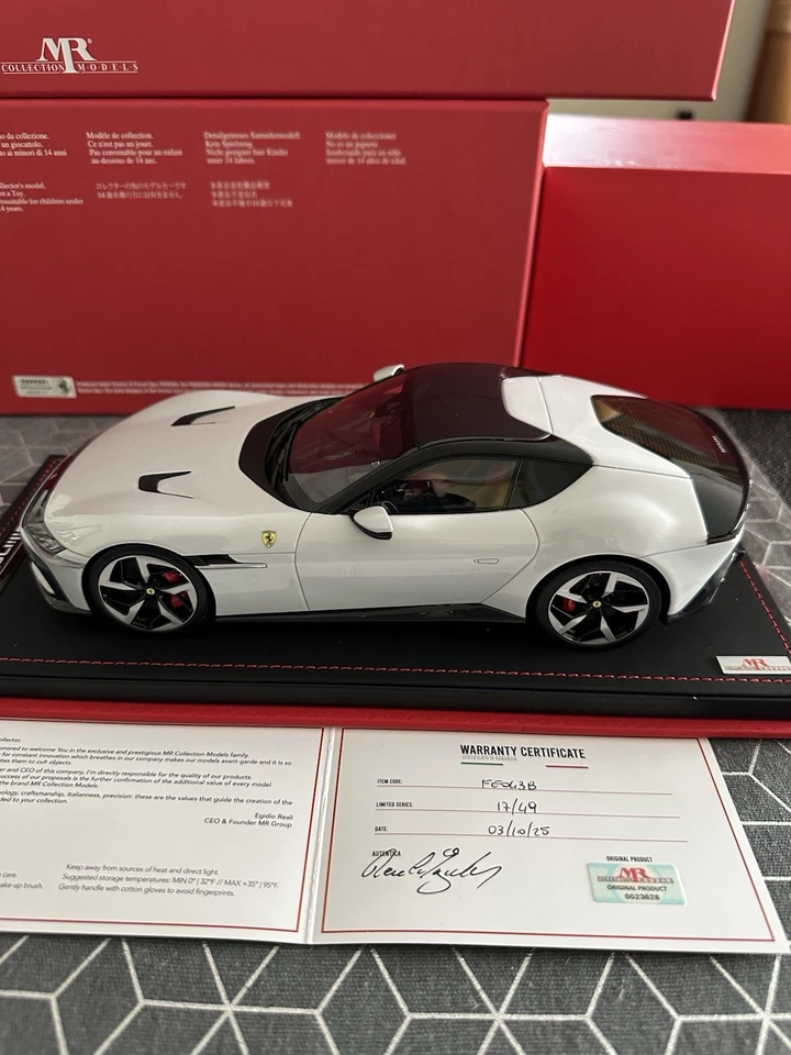 1/18 MR Collection Ferrari 12cilindri 2024 Bianco Artico Limited 49 Réf FE043B - Photo 2/4