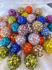R3- 10PCS 16mm Mixed Color Bubblegum Acrylic RHINESTONE Beads for DIY