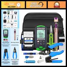 10-in-1 Fiber Optic Termination Tool Kit with Power Meter, Cleaver Stripping P