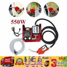110V Electric Fuel Transfer Pump 550W-60L/Min W/Nozzle Meter Fit Oil Fuel Diesel