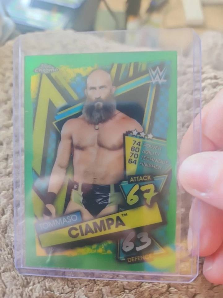 2021 Topps Chrome WWE Slam Attax - Tommaso Ciampa #107 Green Refractor #4/50 - Image 2 of 3