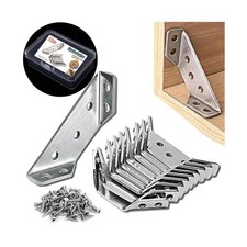 Furniture Corner Connector 20PCS Universal Stainless Steel L Brackets for Wo...
