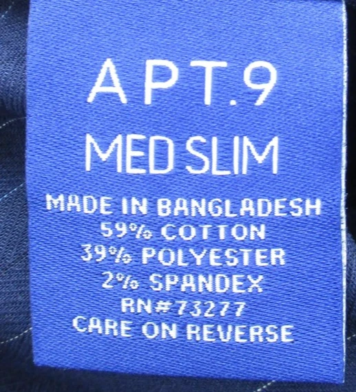 APT.9 Shirt Mens Medium Blue Pinstripe Premier Flex Slim Fit Long Sleeve - Image 3 of 4