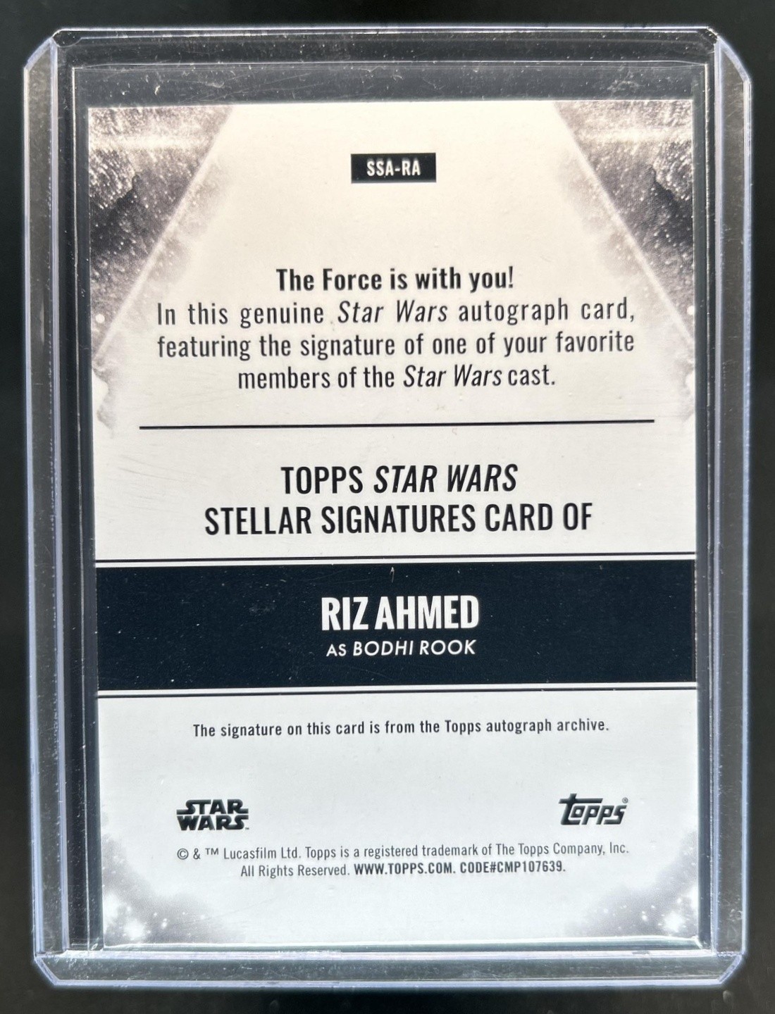 2025 Star Wars Smugglers Outpost Riz Ahmed Bodhi Rook Stellar Auto Blue #/25 view 2