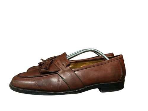 JOHNSTON & MURPHY Cellini Leather Kiltie Loafers w/Tassels Brown. 11.5 - Picture 1 of 10