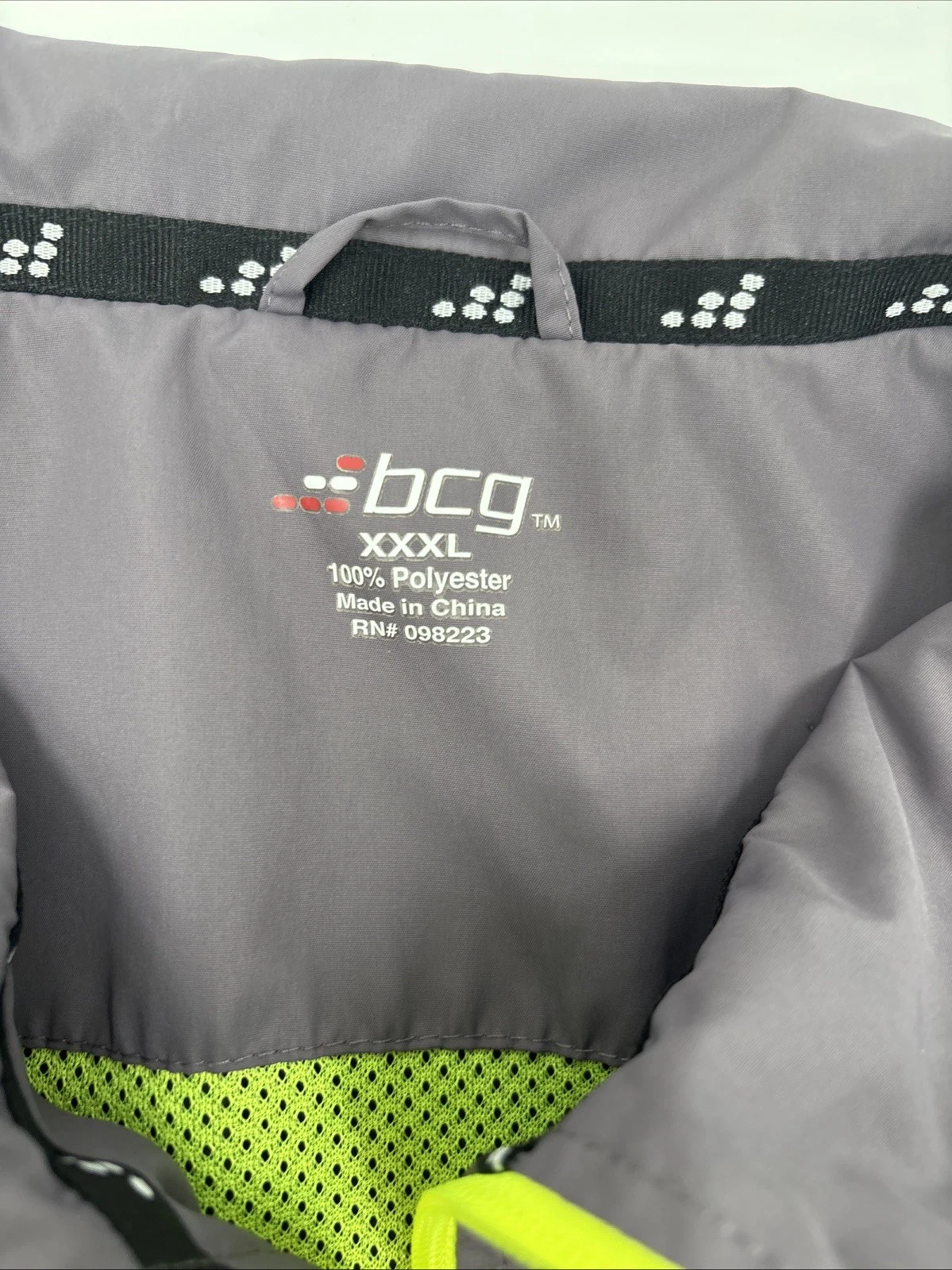BCG  Mens Black/ Grey Windbreaker size XXXL zipper front. BCG Jacket. image 6