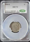 1924-S Buffalo Nickel CACG F12 CAC Certified Semi-Key Date San Francisco 5C