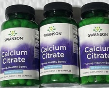CALCIUM 200 mg, 180 caps, 3 Bottles 3X60 , Strong Bones, Highly Absorbable Form