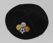 Black Sports Theme yamaka yarmulke kippah Baseball Tennis Soccer basketball