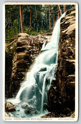 Cascade In Flume White Mountains New Hampshire Vintage Postcard