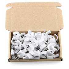 50pcs 12mm Round Cable Fixing Wire Tie Buckle Support Clamp Plastic White
