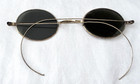ANTIQUE Silver Tone Franklin Looking Framed Green Lens Sunglasses with Case — photo 6
