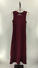 Quince Women Washable Stretch Silk Tank Midi Dress Wine Tasting M