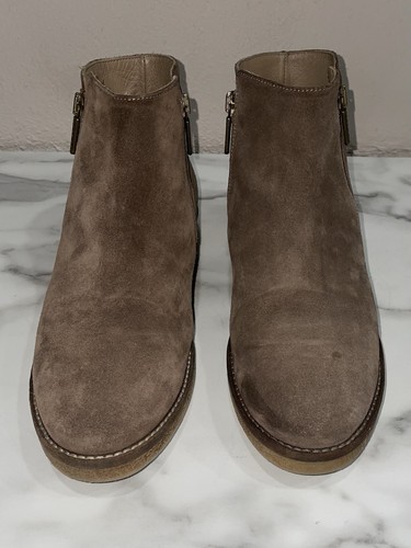 Italeau Foliana Ankle Boots Womens US 9 EU 39.5 Brown Suede Waterproof Side Zip - Picture 3 of 9