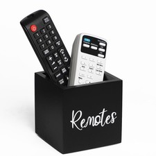 Black S Wood Remote Control Holder Organizer For 2 Or 3 Remotes Table