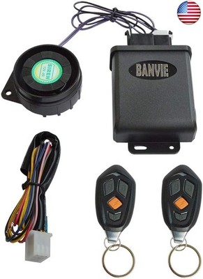 BANVIE Motorcycle Security Alarm System with Remote Start Stop Engine, Super