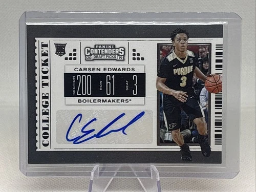 2019 Contenders College Ticket Carsen Edwards #92 Rookie Autograph Purdue NM